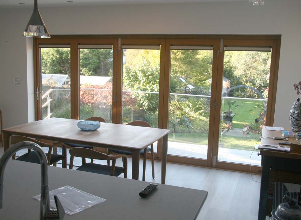 Ultra Alu-Clad 4.2M External bifold doors Closed inside view