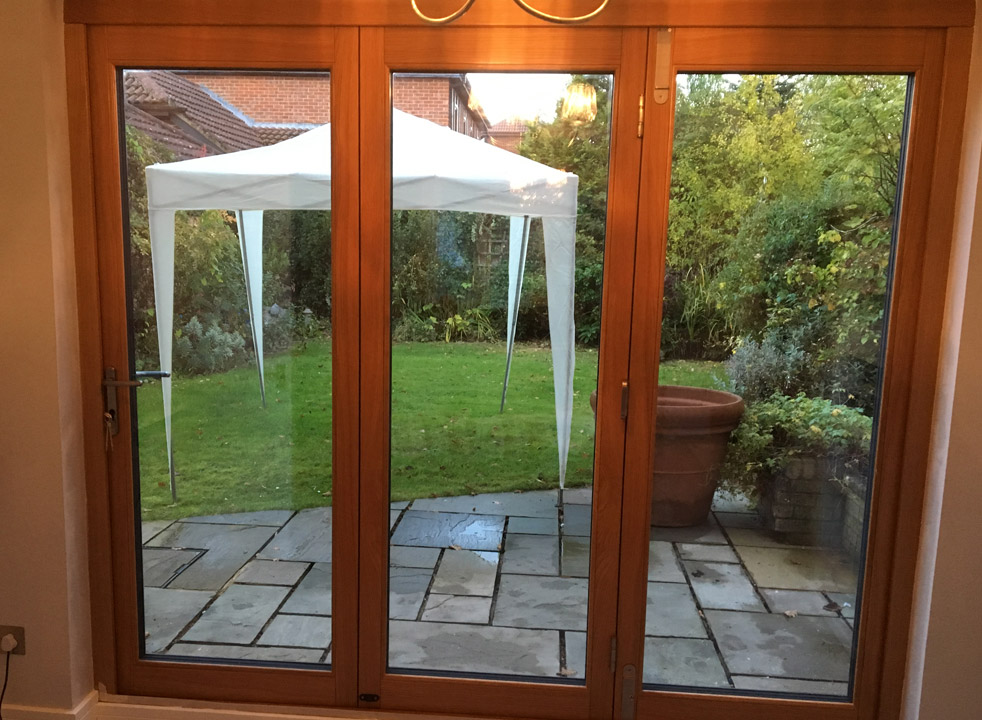 Inside closed 2.4M Grey External Bifold Door set