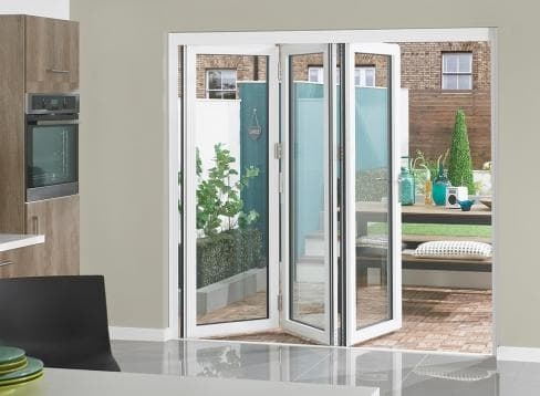 Vufold white external bifold doors
