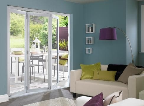 Vufold white external bifold doors